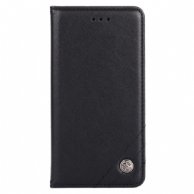 Bescherming Hoesje voor Samsung Galaxy S22 Plus 5G Folio-hoesje Rivet Lederen Stijl