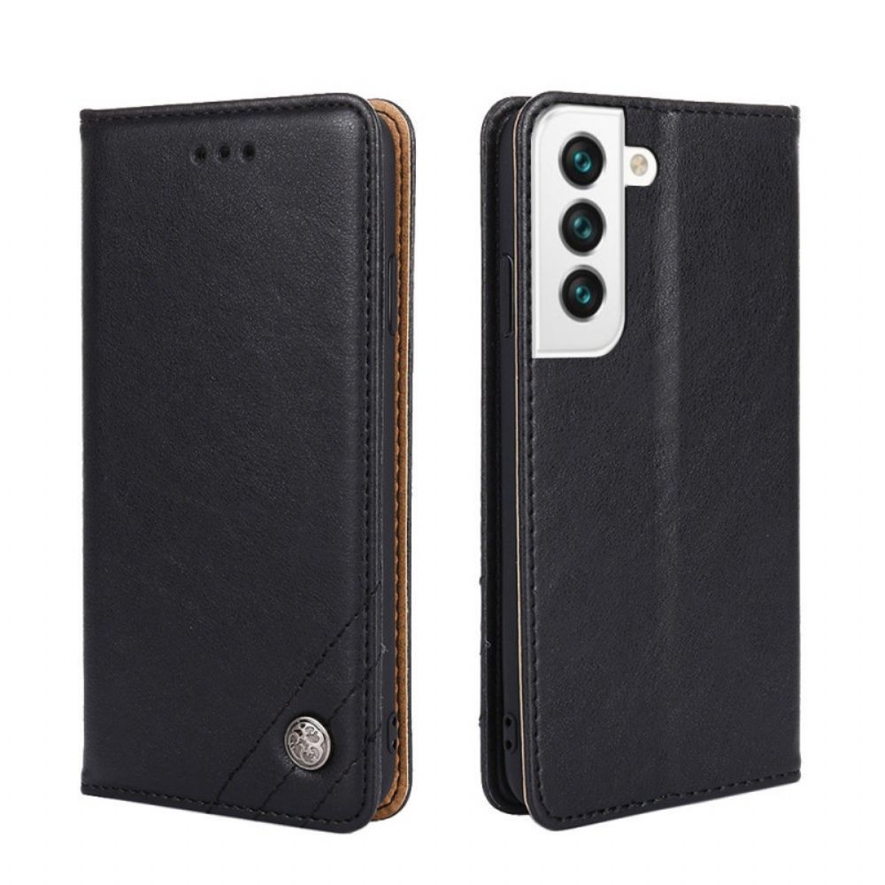 Bescherming Hoesje voor Samsung Galaxy S22 Plus 5G Folio-hoesje Rivet Lederen Stijl