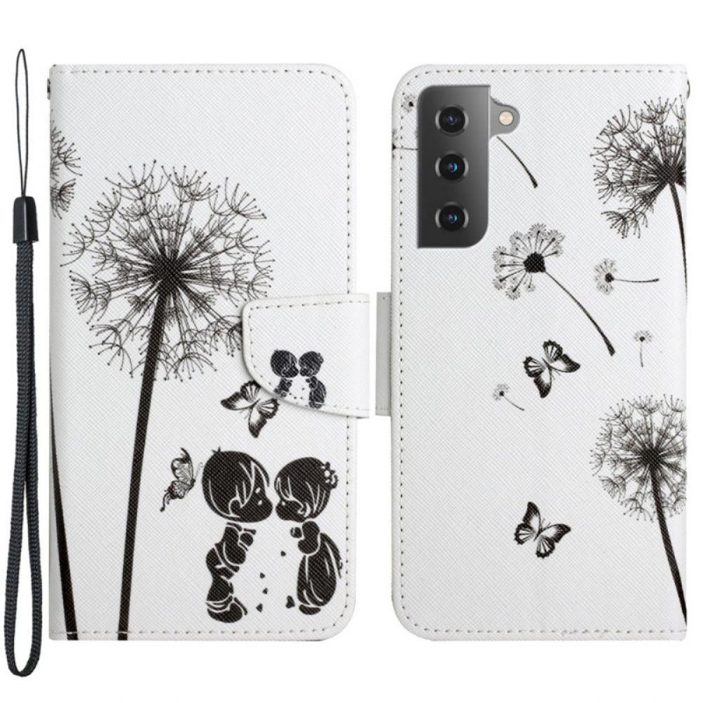 Flip Case voor Samsung Galaxy S22 Plus 5G Baby Liefde Paardebloem