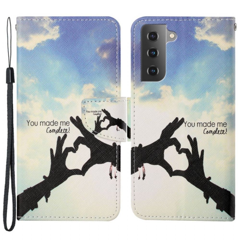 Flip Case voor Samsung Galaxy S22 Plus 5G Compleet Met Koord