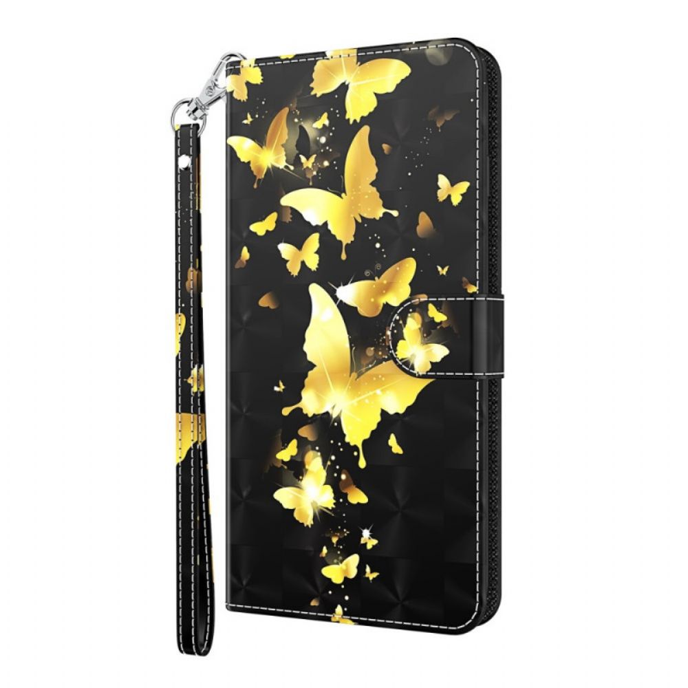 Flip Case voor Samsung Galaxy S22 Plus 5G Gele Vlinders