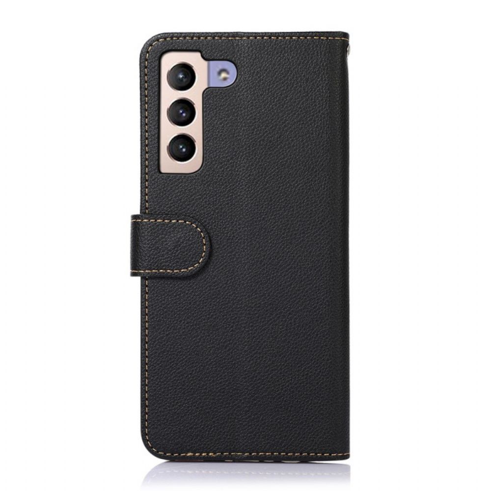 Flip Case voor Samsung Galaxy S22 Plus 5G Liche-stijl Rfid Khazneh