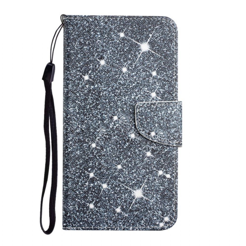 Flip Case voor Samsung Galaxy S22 Plus 5G Met Ketting Paillettenband