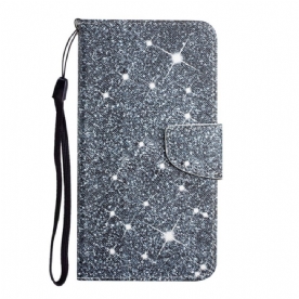 Flip Case voor Samsung Galaxy S22 Plus 5G Met Ketting Paillettenband