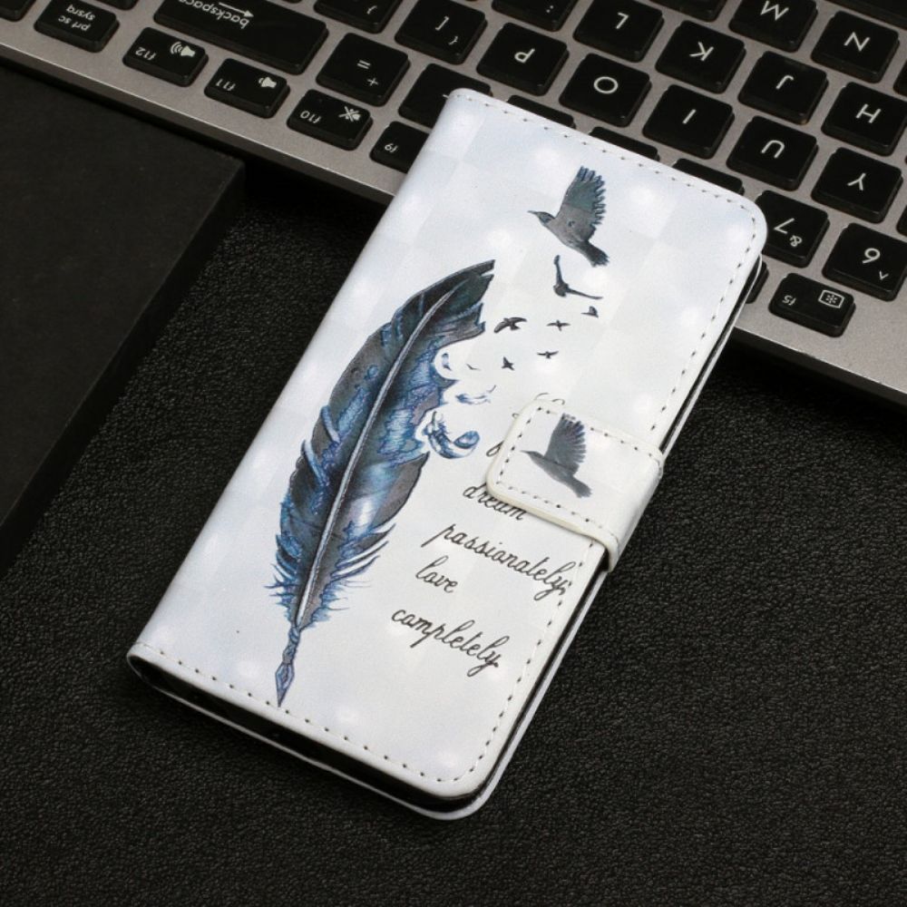 Flip Case voor Samsung Galaxy S22 Plus 5G Pluim Voordat Je Vliegt