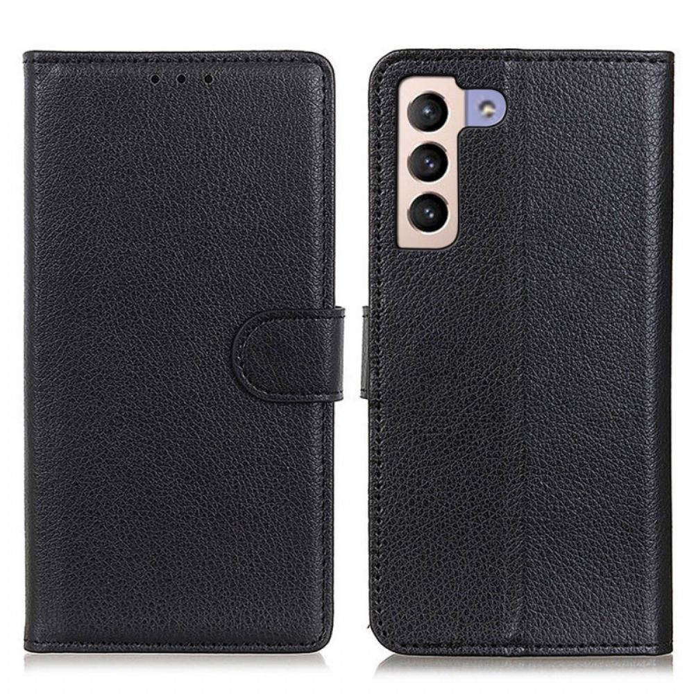 Flip Case voor Samsung Galaxy S22 Plus 5G Traditioneel Litchi-leer