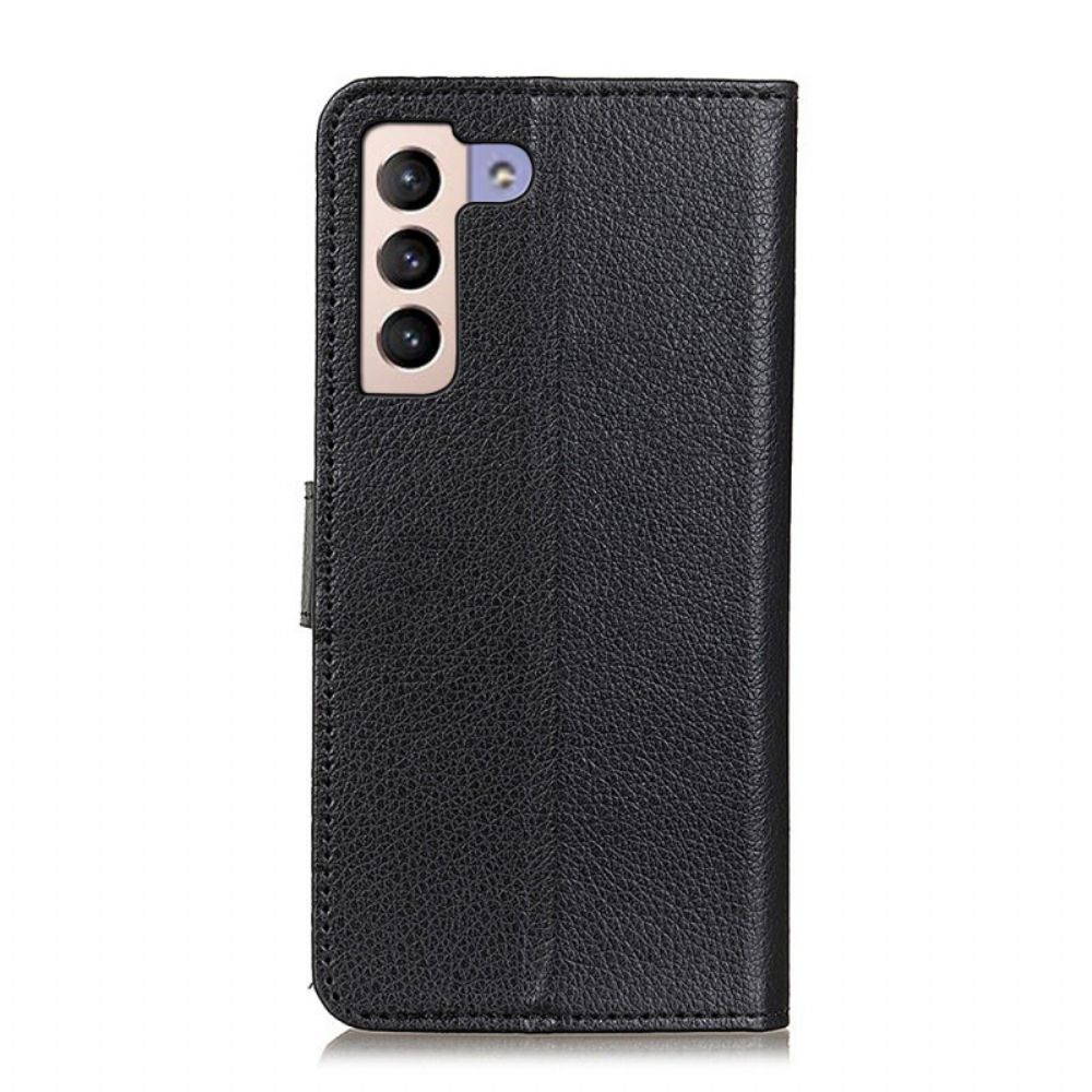 Flip Case voor Samsung Galaxy S22 Plus 5G Traditioneel Litchi-leer