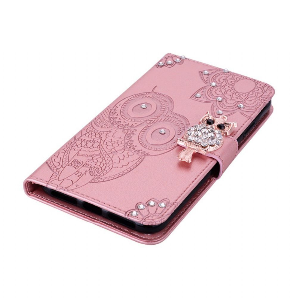 Flip Case voor Samsung Galaxy S22 Plus 5G Uil Mandala En Charm