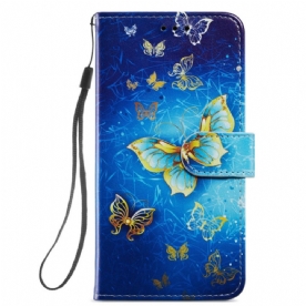 Flip Case voor Samsung Galaxy S22 Plus 5G Vliegende Vlinders