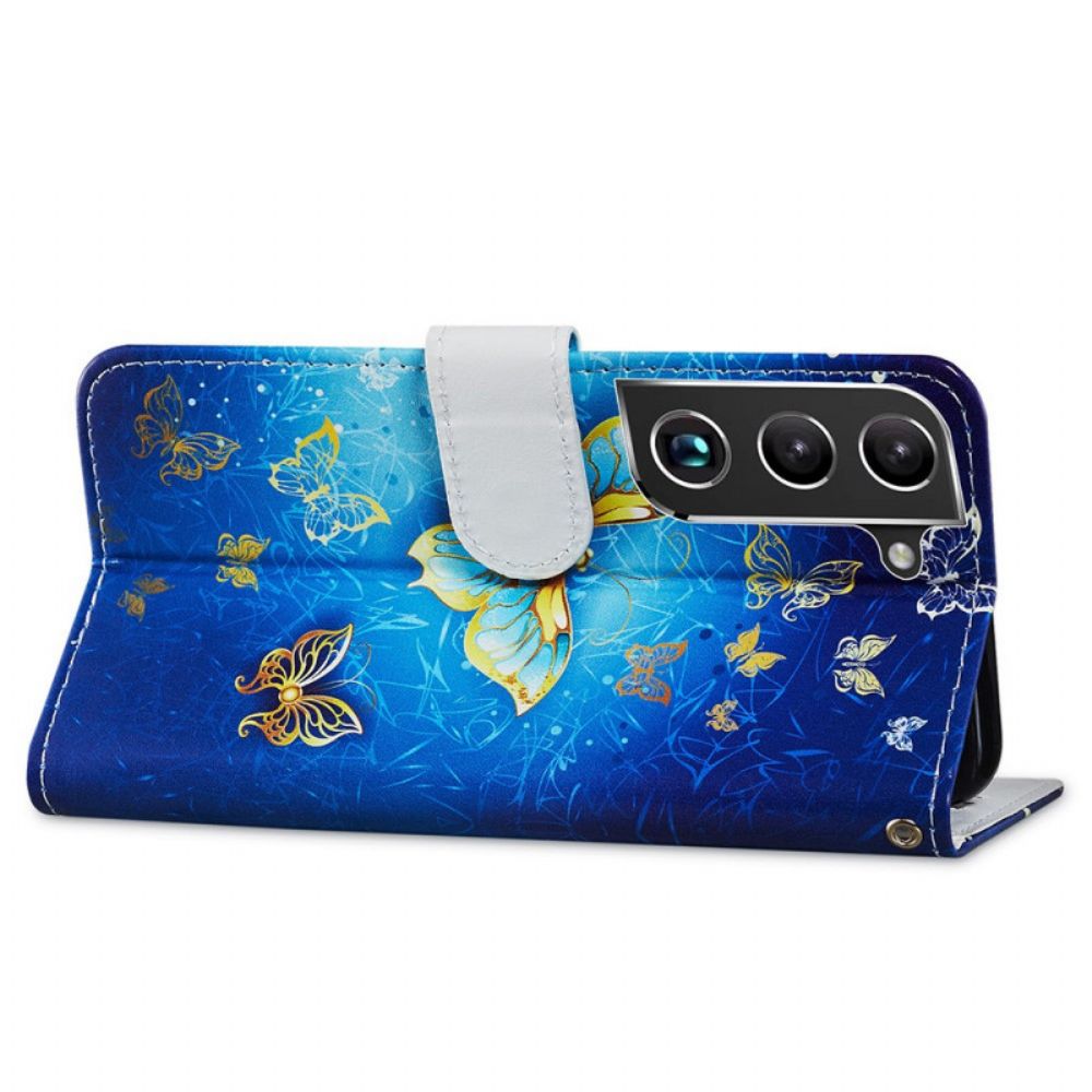 Flip Case voor Samsung Galaxy S22 Plus 5G Vliegende Vlinders