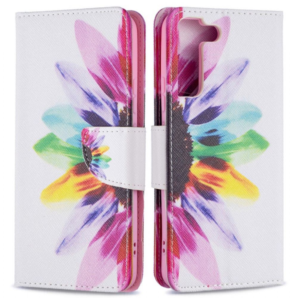 Folio-hoesje voor Samsung Galaxy S22 Plus 5G Aquarel Bloem