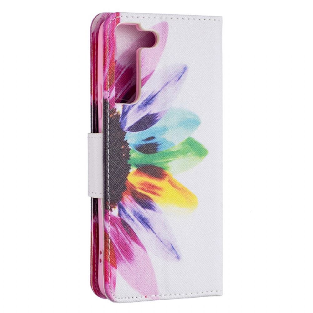 Folio-hoesje voor Samsung Galaxy S22 Plus 5G Aquarel Bloem