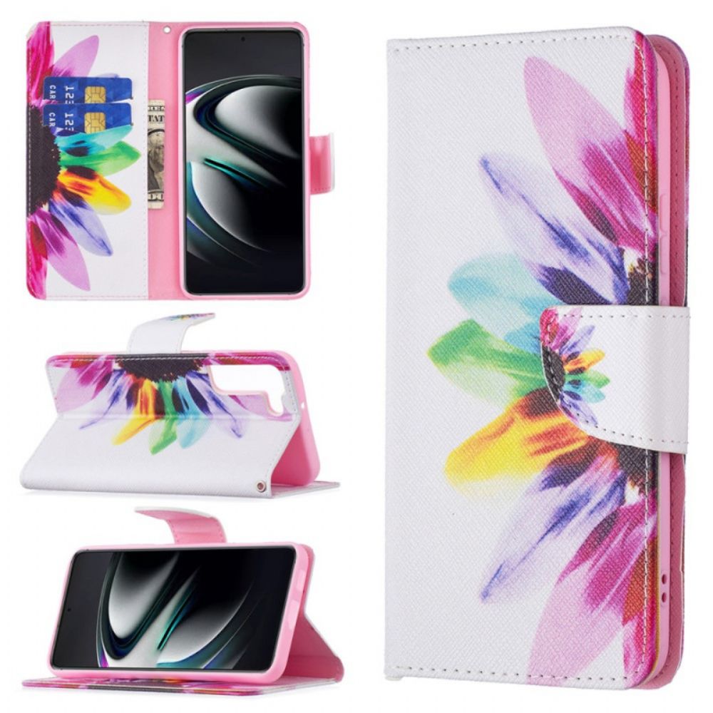 Folio-hoesje voor Samsung Galaxy S22 Plus 5G Aquarel Bloem