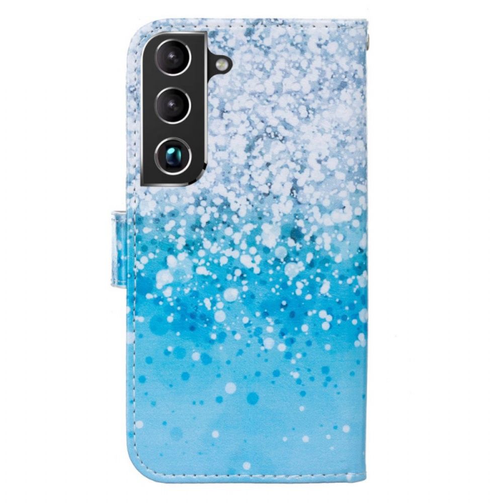 Folio-hoesje voor Samsung Galaxy S22 Plus 5G Blauw Glitterverloop