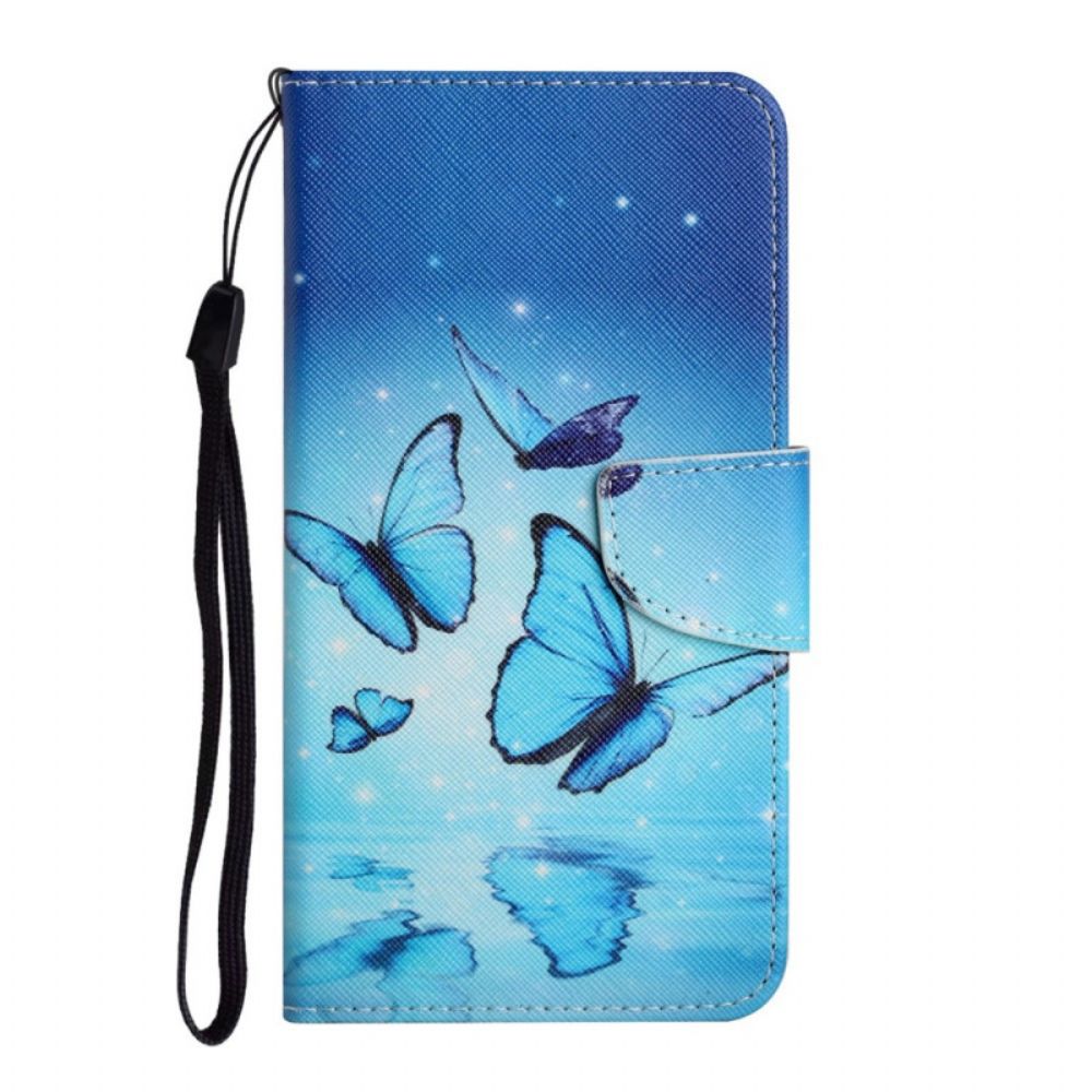 Folio-hoesje voor Samsung Galaxy S22 Plus 5G Blauwe Vlinders