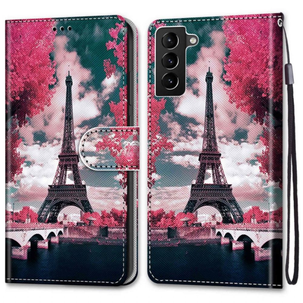 Folio-hoesje voor Samsung Galaxy S22 Plus 5G Eiffeltoren In De Zomer