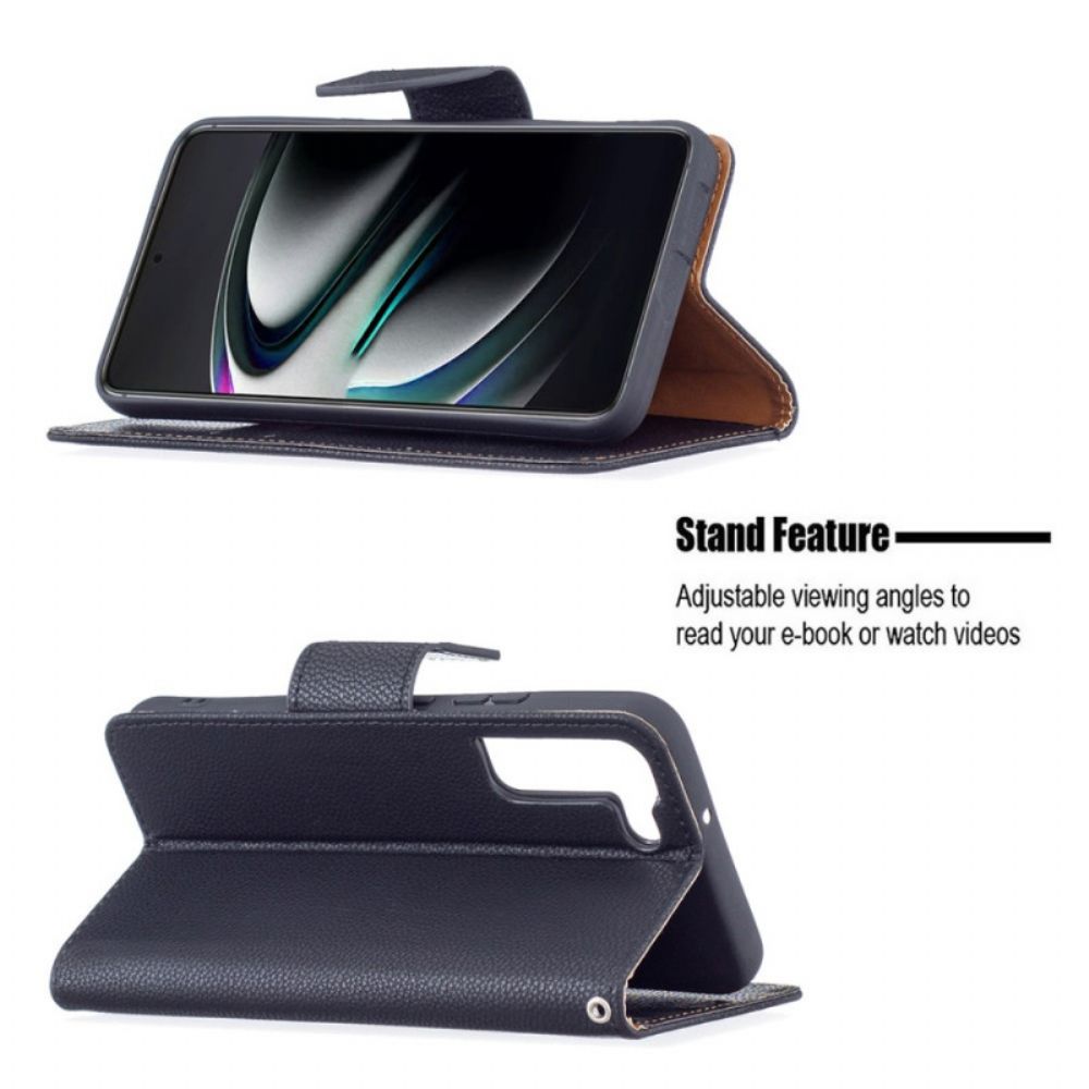 Folio-hoesje voor Samsung Galaxy S22 Plus 5G Flip Case Litchi Flap Schuin