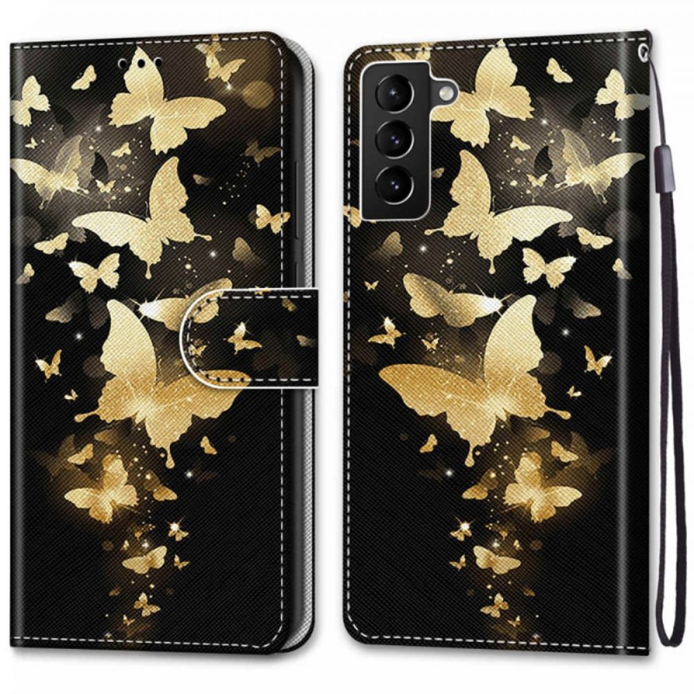 Folio-hoesje voor Samsung Galaxy S22 Plus 5G Gele Vlinders