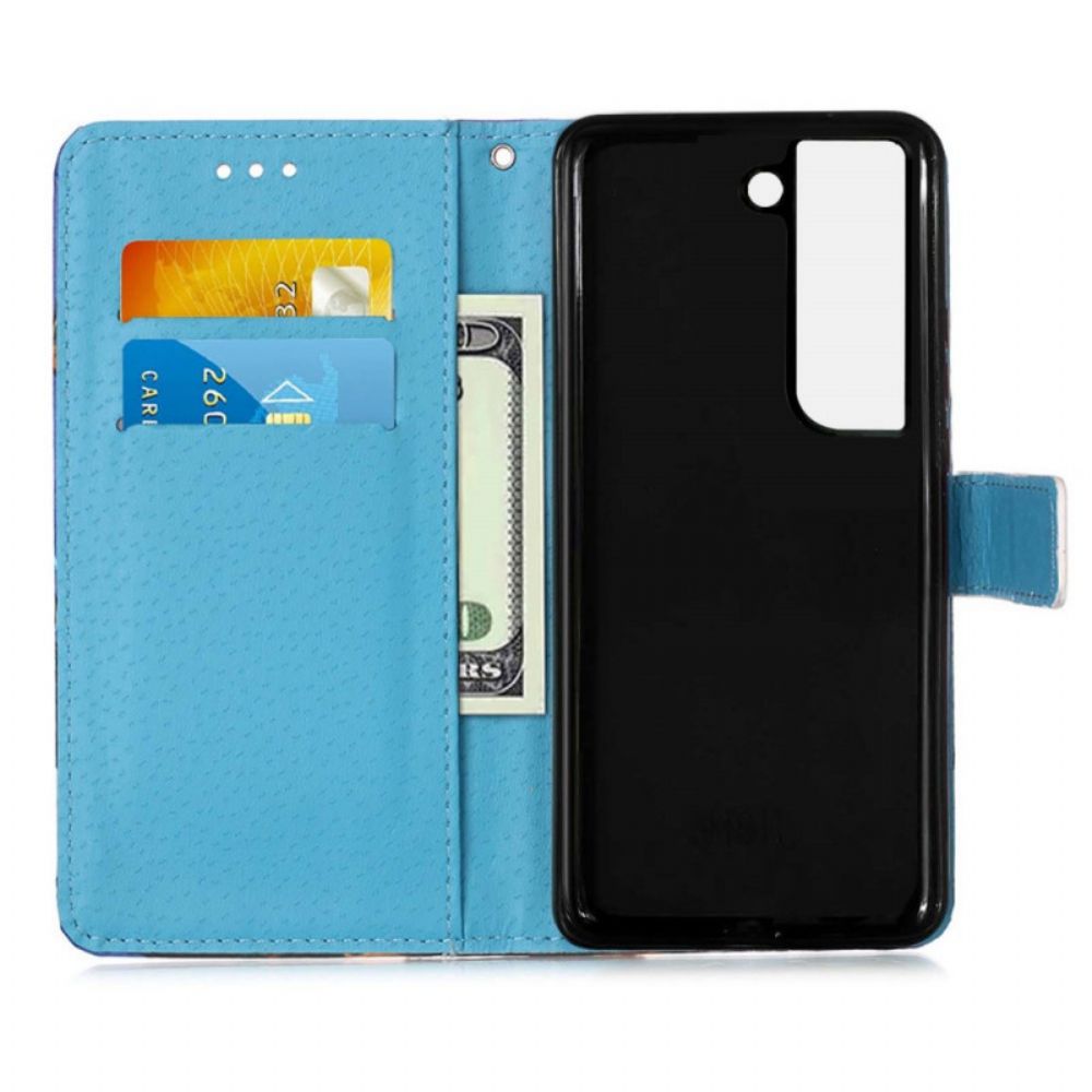 Folio-hoesje voor Samsung Galaxy S22 Plus 5G Gouden Vlinders