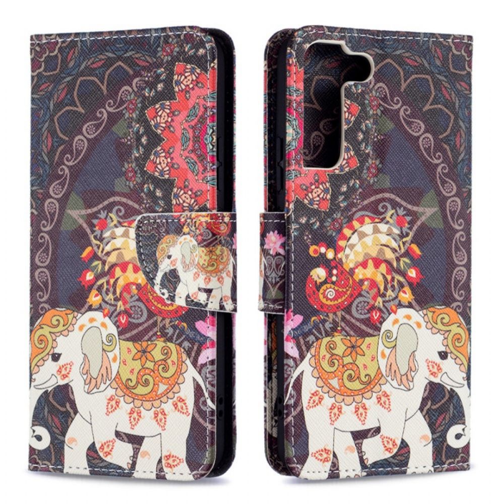 Folio-hoesje voor Samsung Galaxy S22 Plus 5G Indische Olifant