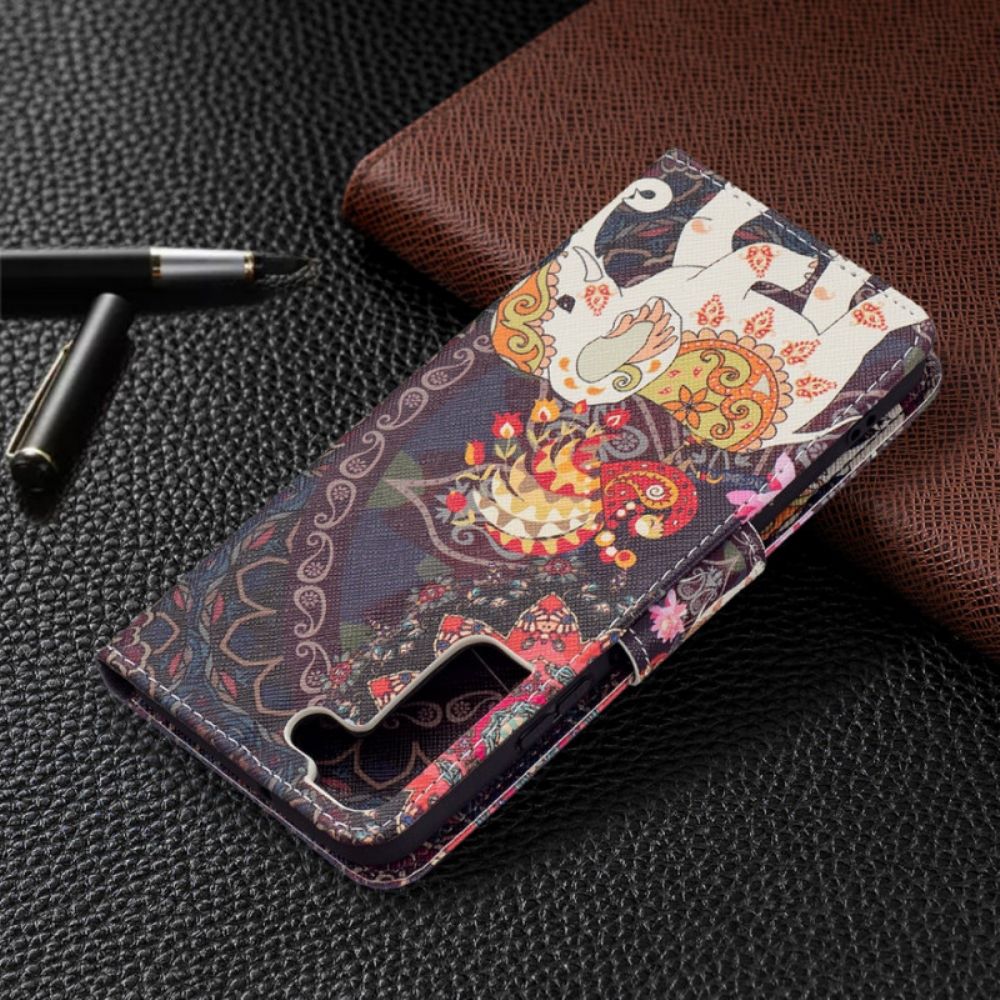 Folio-hoesje voor Samsung Galaxy S22 Plus 5G Indische Olifant