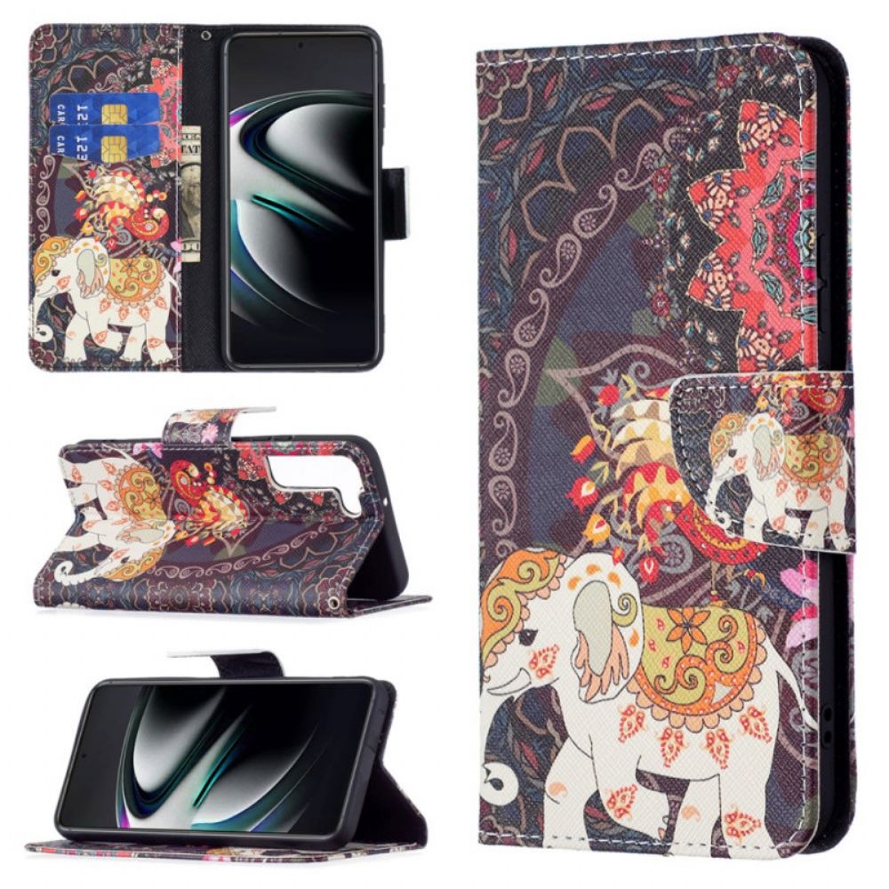 Folio-hoesje voor Samsung Galaxy S22 Plus 5G Indische Olifant