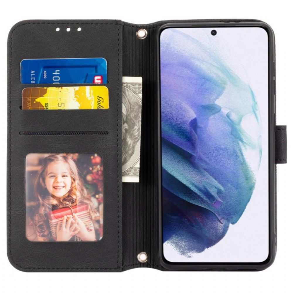 Folio-hoesje voor Samsung Galaxy S22 Plus 5G Kant Naden