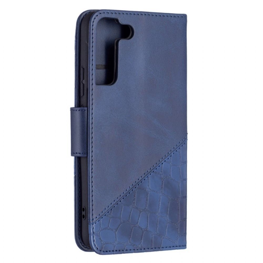 Folio-hoesje voor Samsung Galaxy S22 Plus 5G Klassiek Krokodillenleereffect