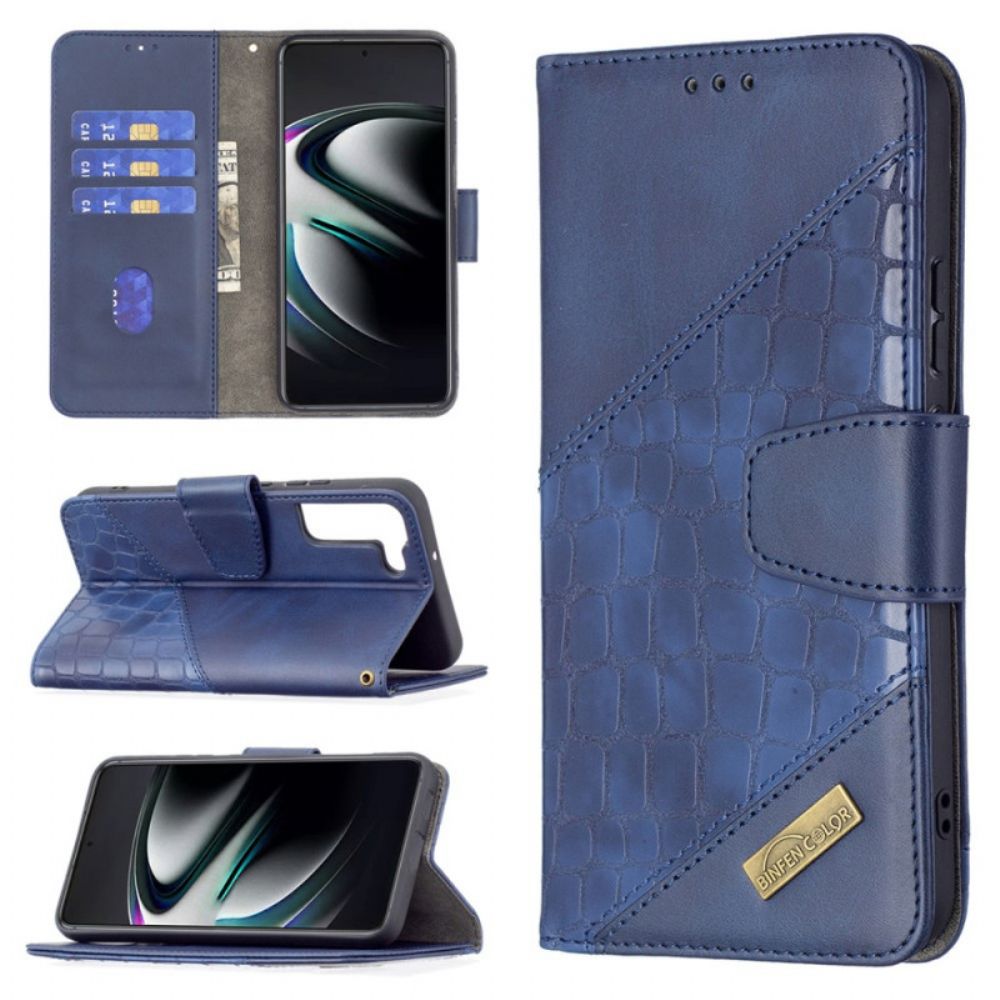 Folio-hoesje voor Samsung Galaxy S22 Plus 5G Klassiek Krokodillenleereffect