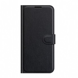 Folio-hoesje voor Samsung Galaxy S22 Plus 5G Klassiek Litchi-leereffect