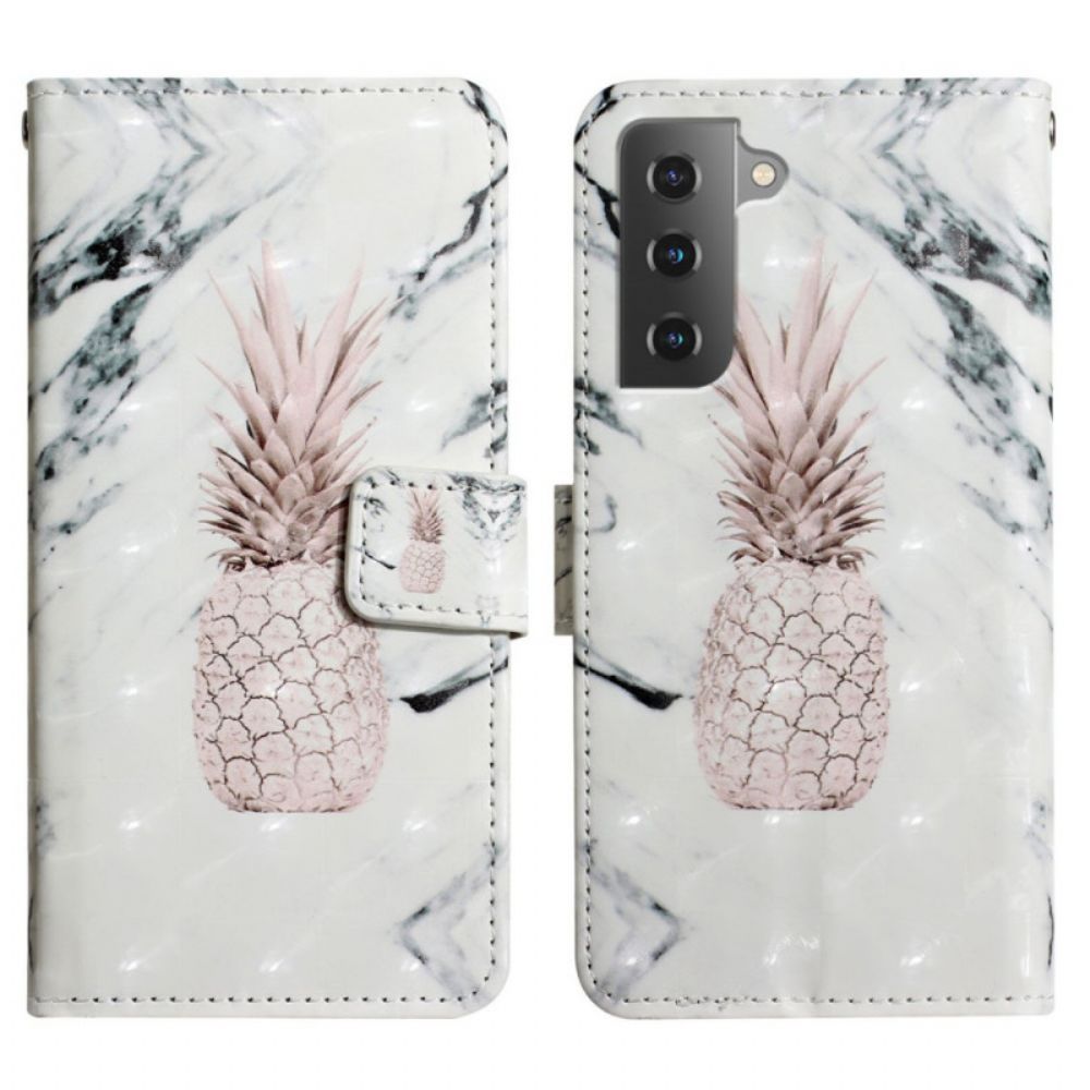 Folio-hoesje voor Samsung Galaxy S22 Plus 5G Lichtvlek Ananas