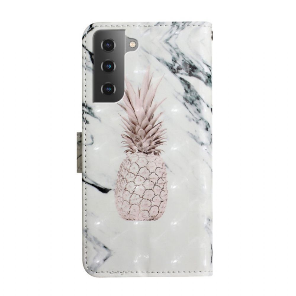 Folio-hoesje voor Samsung Galaxy S22 Plus 5G Lichtvlek Ananas