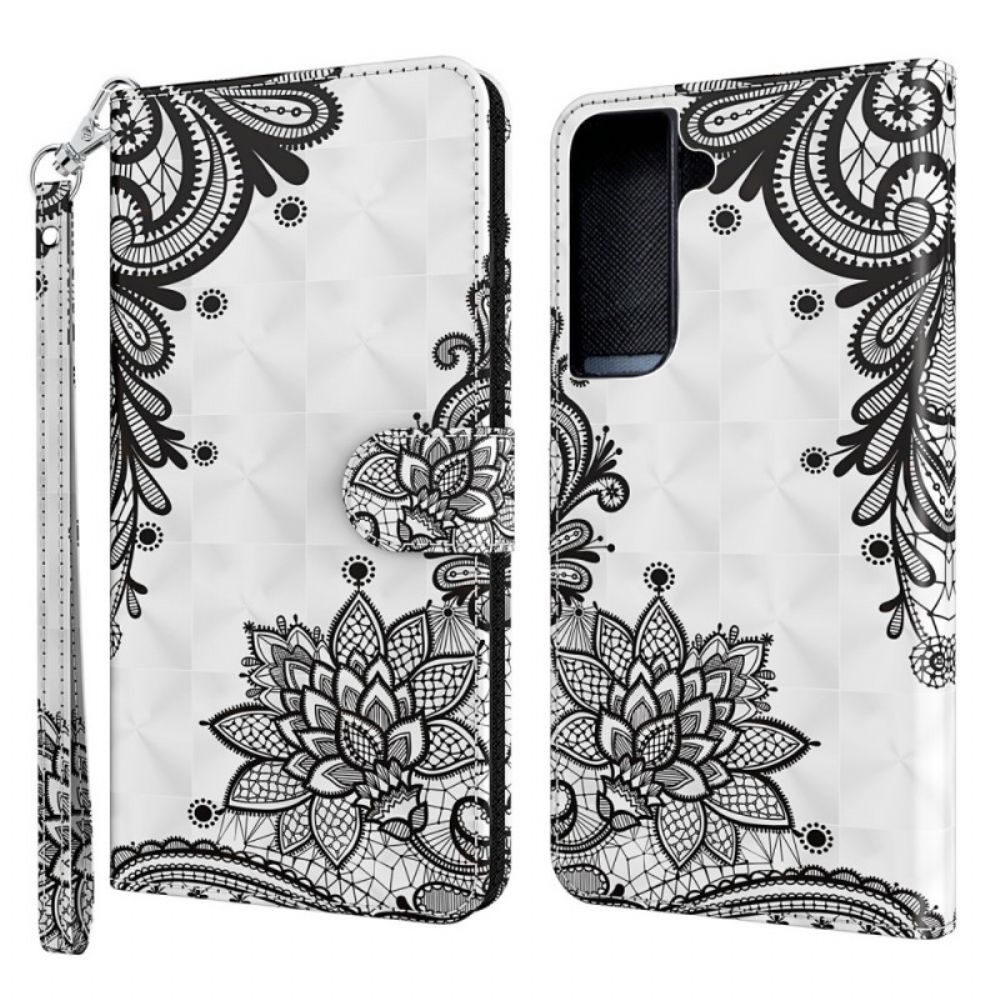 Folio-hoesje voor Samsung Galaxy S22 Plus 5G Met Ketting Kant Met Afneembare Riem