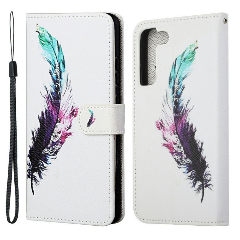 Folio-hoesje voor Samsung Galaxy S22 Plus 5G Met Ketting Thong Veer