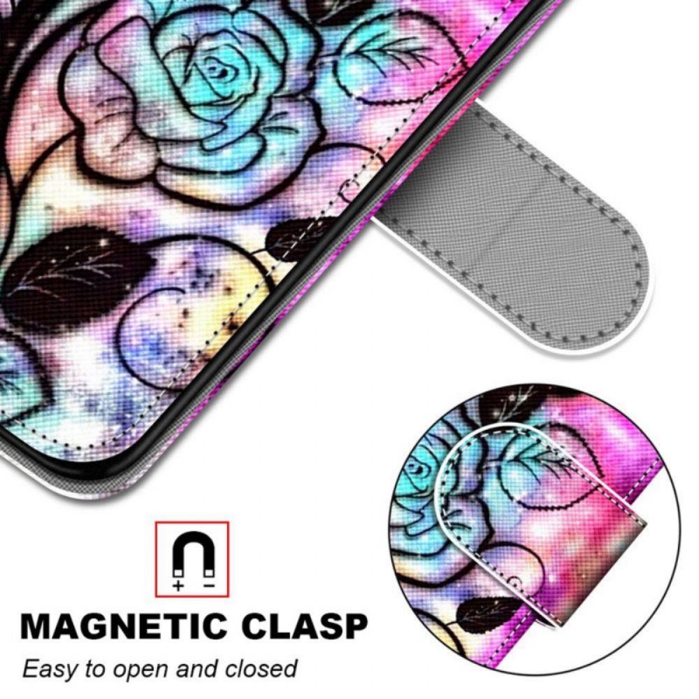 Folio-hoesje voor Samsung Galaxy S22 Plus 5G Neonbloemen