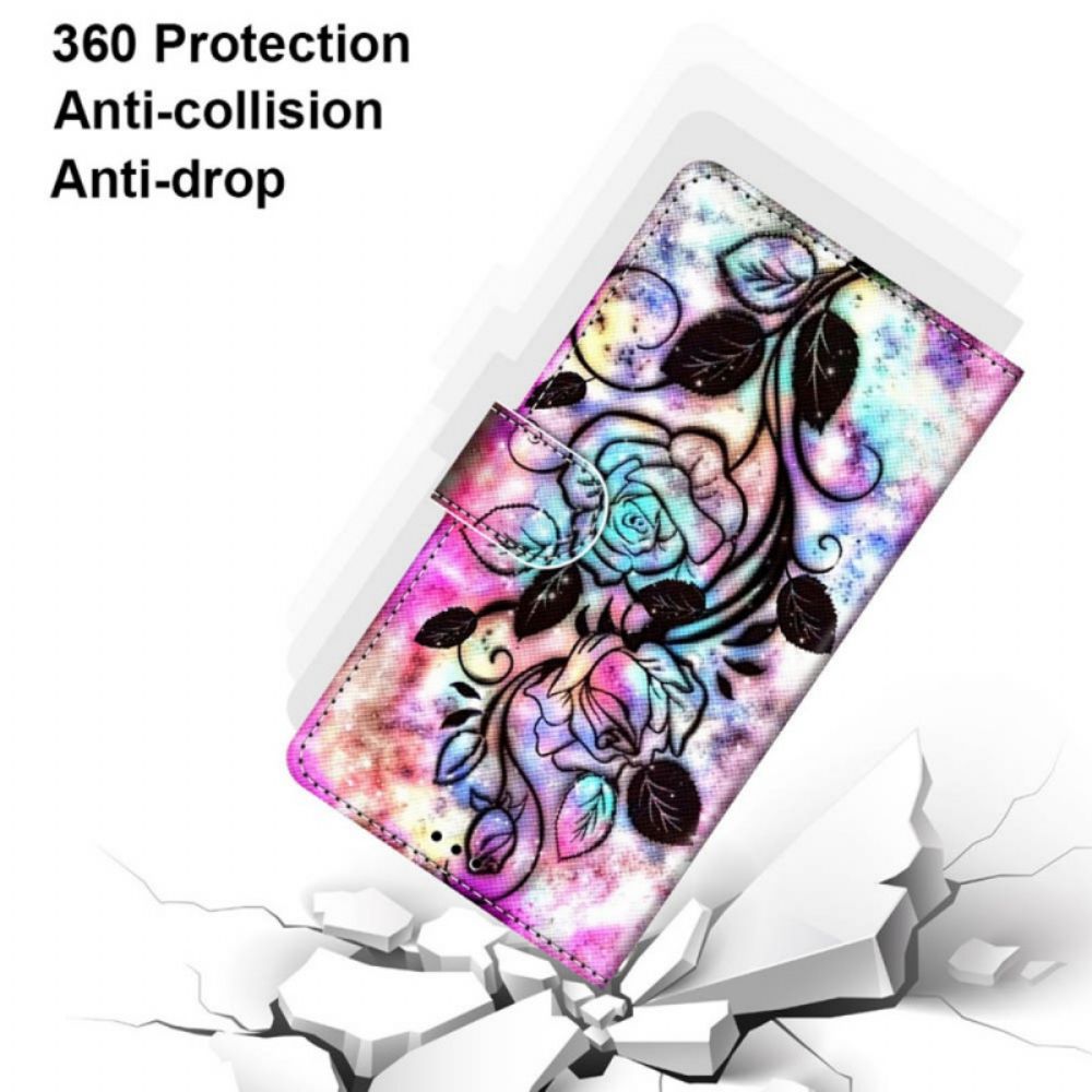 Folio-hoesje voor Samsung Galaxy S22 Plus 5G Neonbloemen