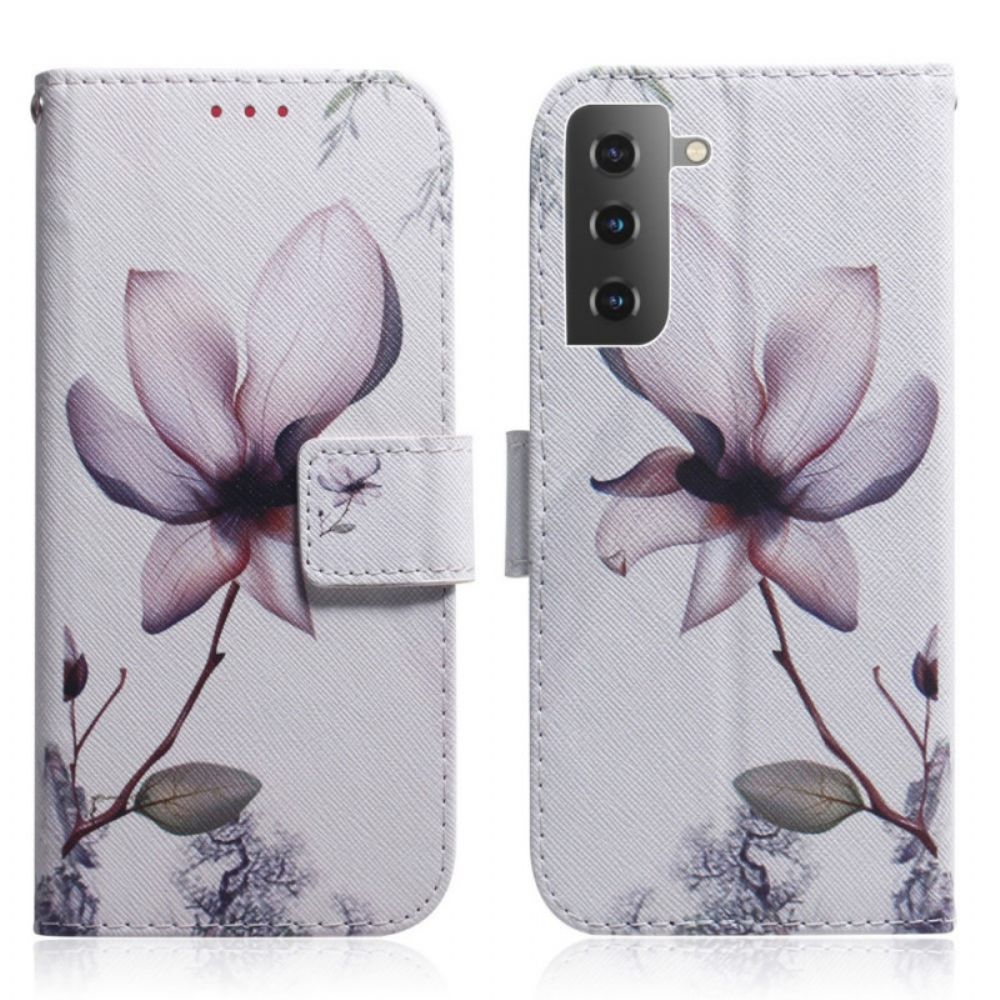 Folio-hoesje voor Samsung Galaxy S22 Plus 5G Oude Roze Bloem