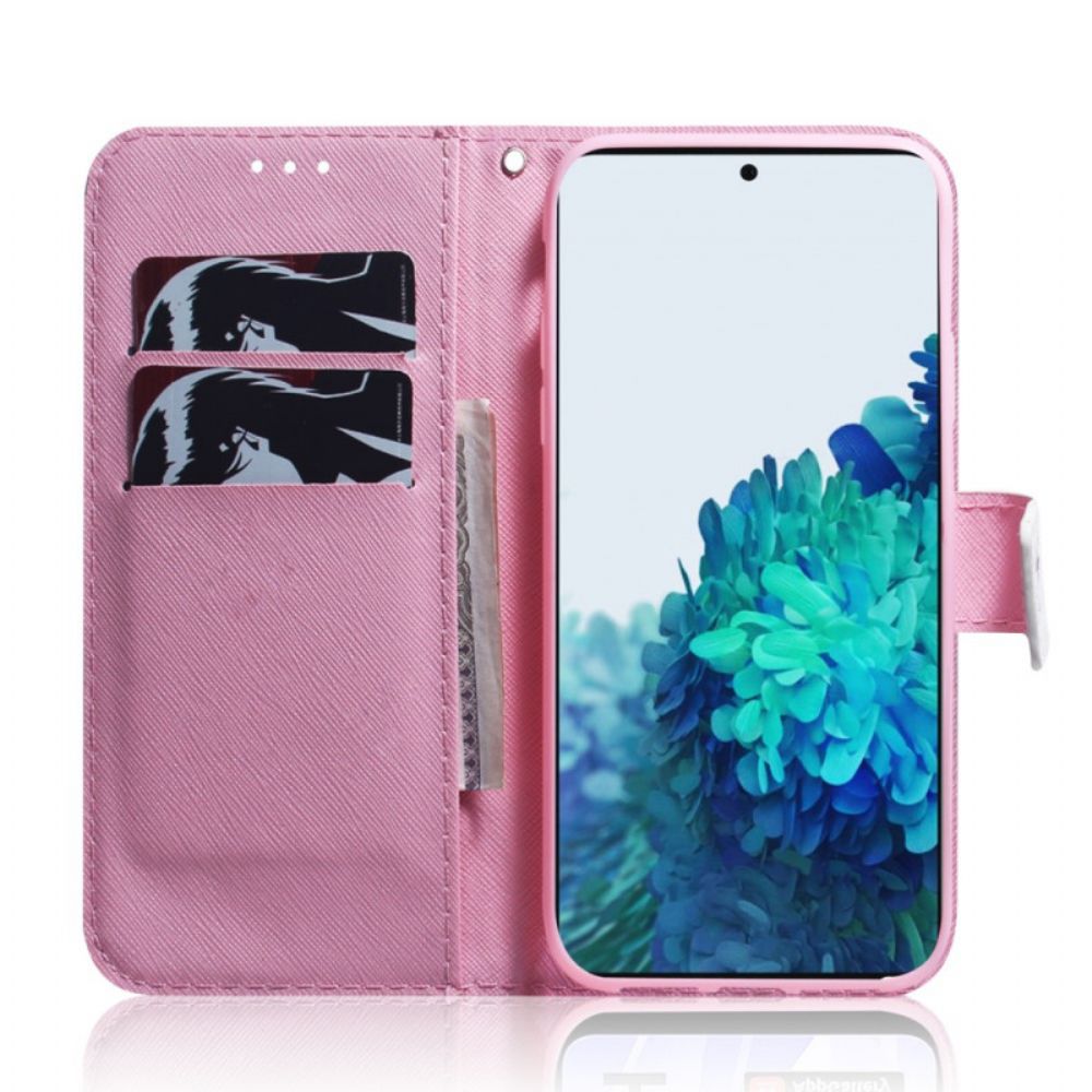 Folio-hoesje voor Samsung Galaxy S22 Plus 5G Oude Roze Bloem