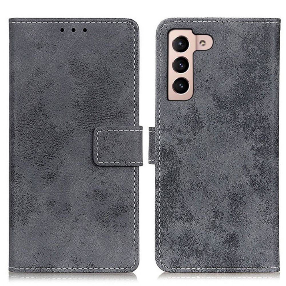 Folio-hoesje voor Samsung Galaxy S22 Plus 5G Vintage Leereffect