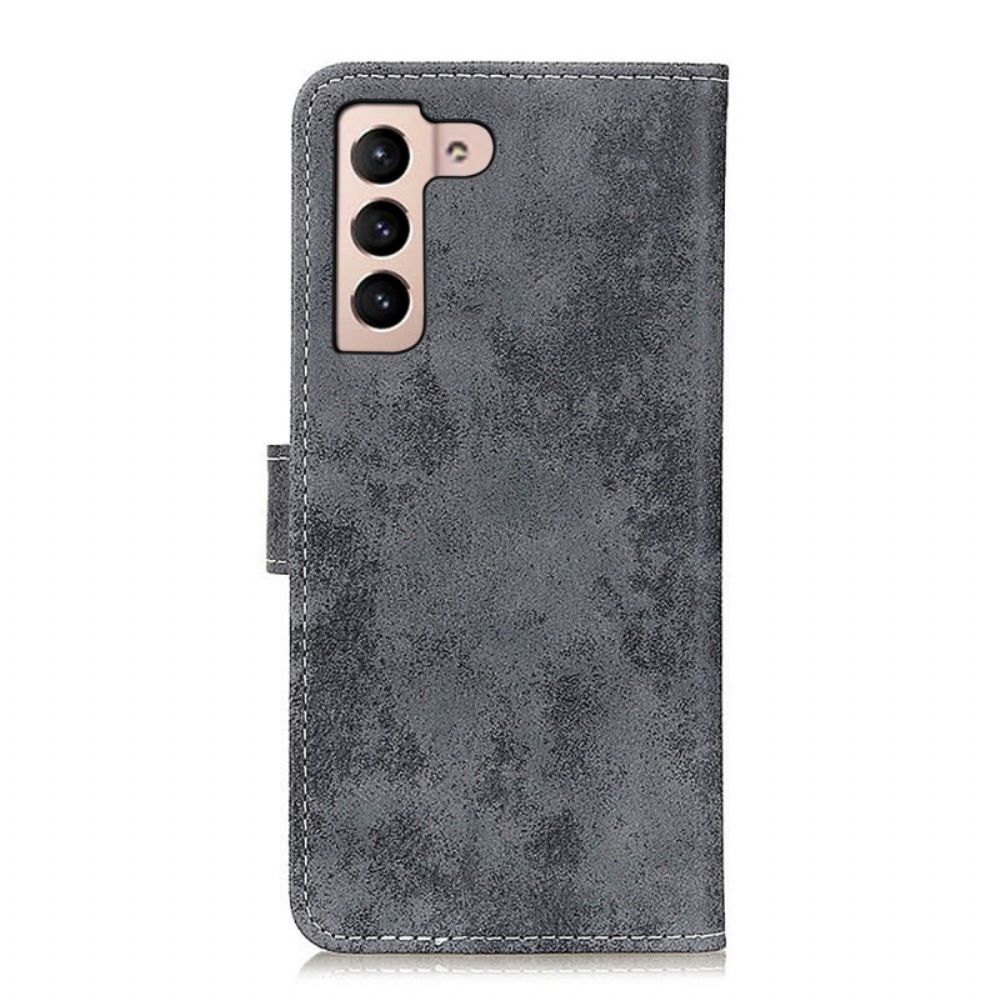 Folio-hoesje voor Samsung Galaxy S22 Plus 5G Vintage Leereffect