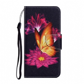 Folio-hoesje voor Samsung Galaxy S22 Plus 5G Vlinder En Lotus