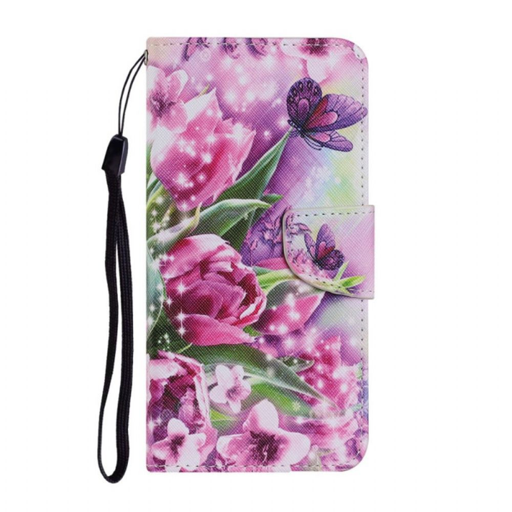 Folio-hoesje voor Samsung Galaxy S22 Plus 5G Vlinders En Tulpen