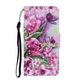 Folio-hoesje voor Samsung Galaxy S22 Plus 5G Vlinders En Tulpen