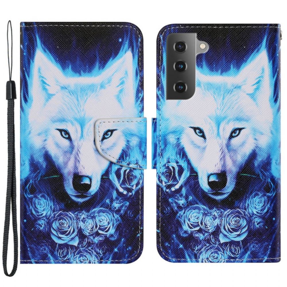 Folio-hoesje voor Samsung Galaxy S22 Plus 5G Witte Wolf