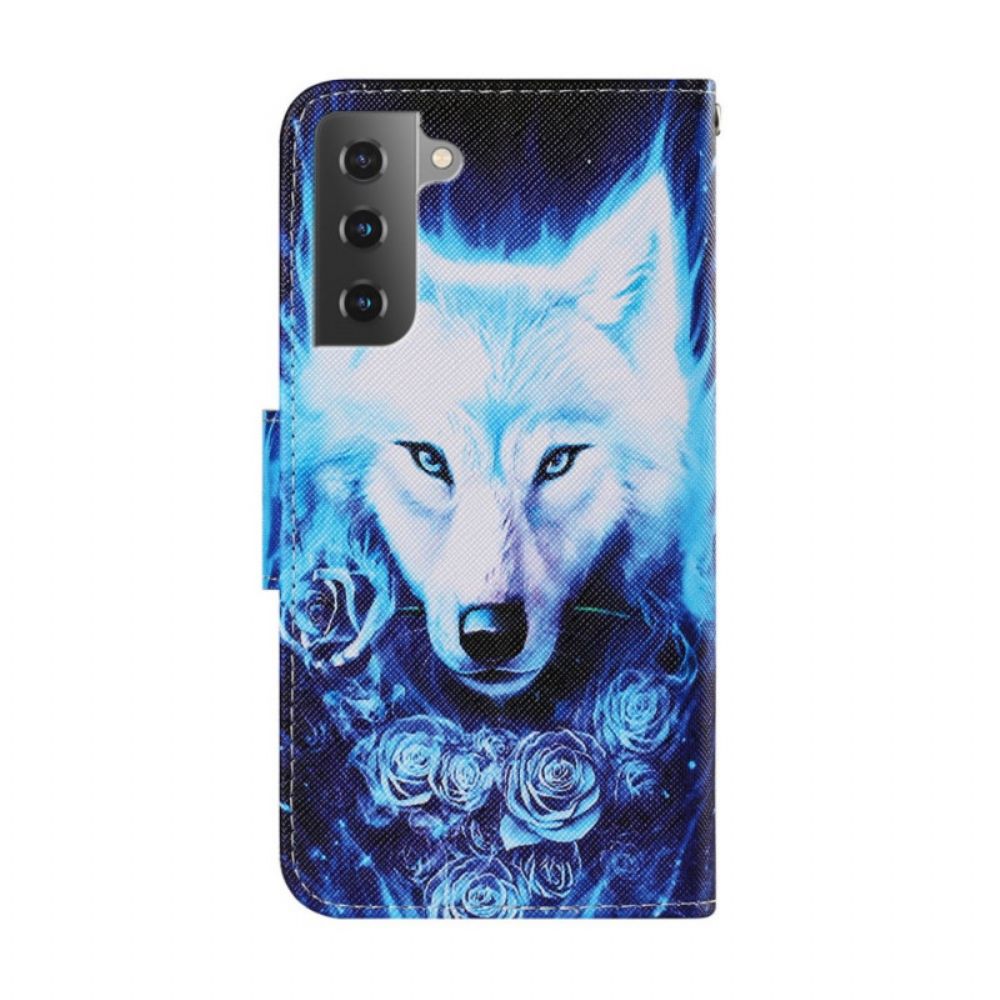 Folio-hoesje voor Samsung Galaxy S22 Plus 5G Witte Wolf