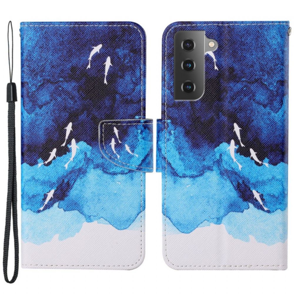 Folio-hoesje voor Samsung Galaxy S22 Plus 5G Zee Met Riem