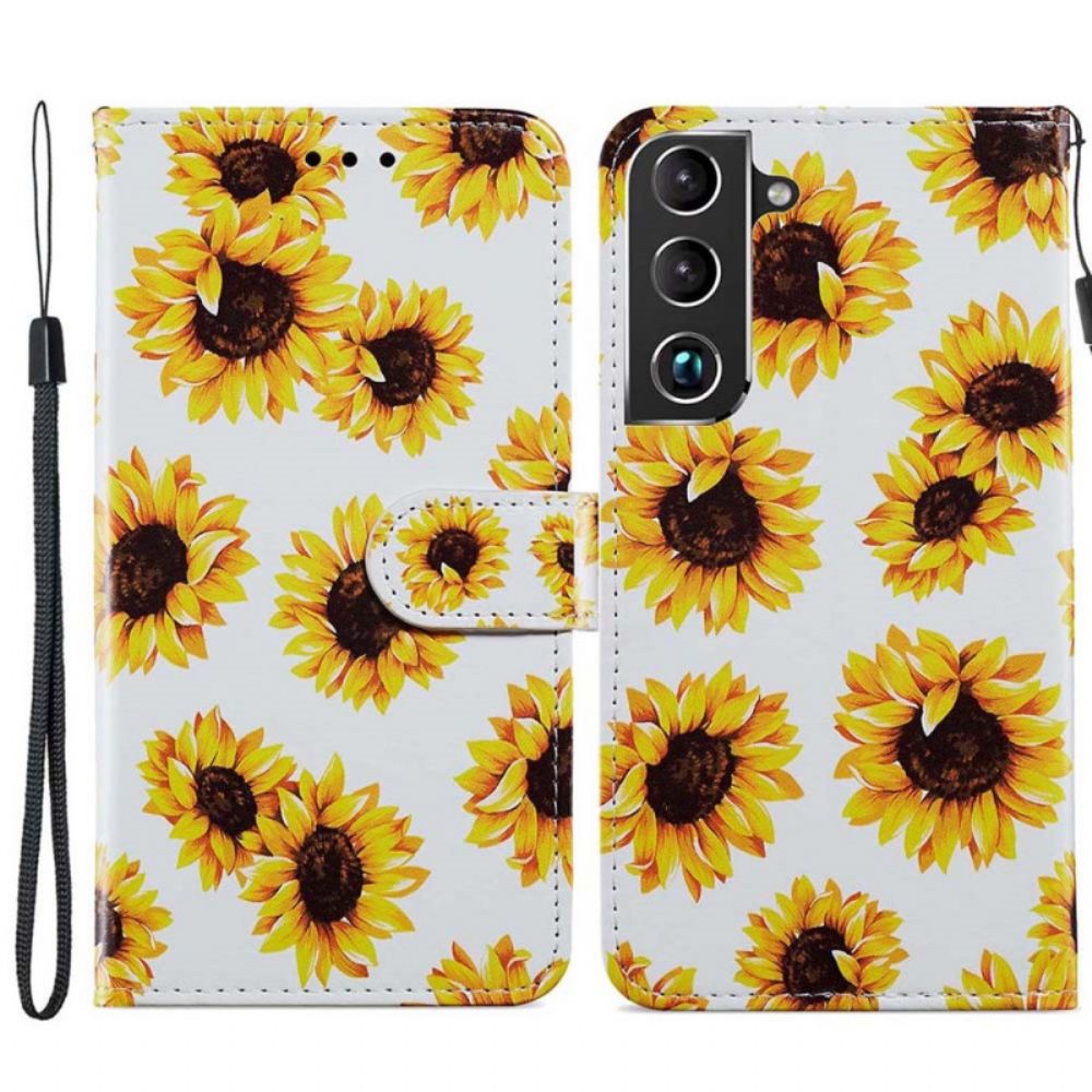 Folio-hoesje voor Samsung Galaxy S22 Plus 5G Zonnebloemen