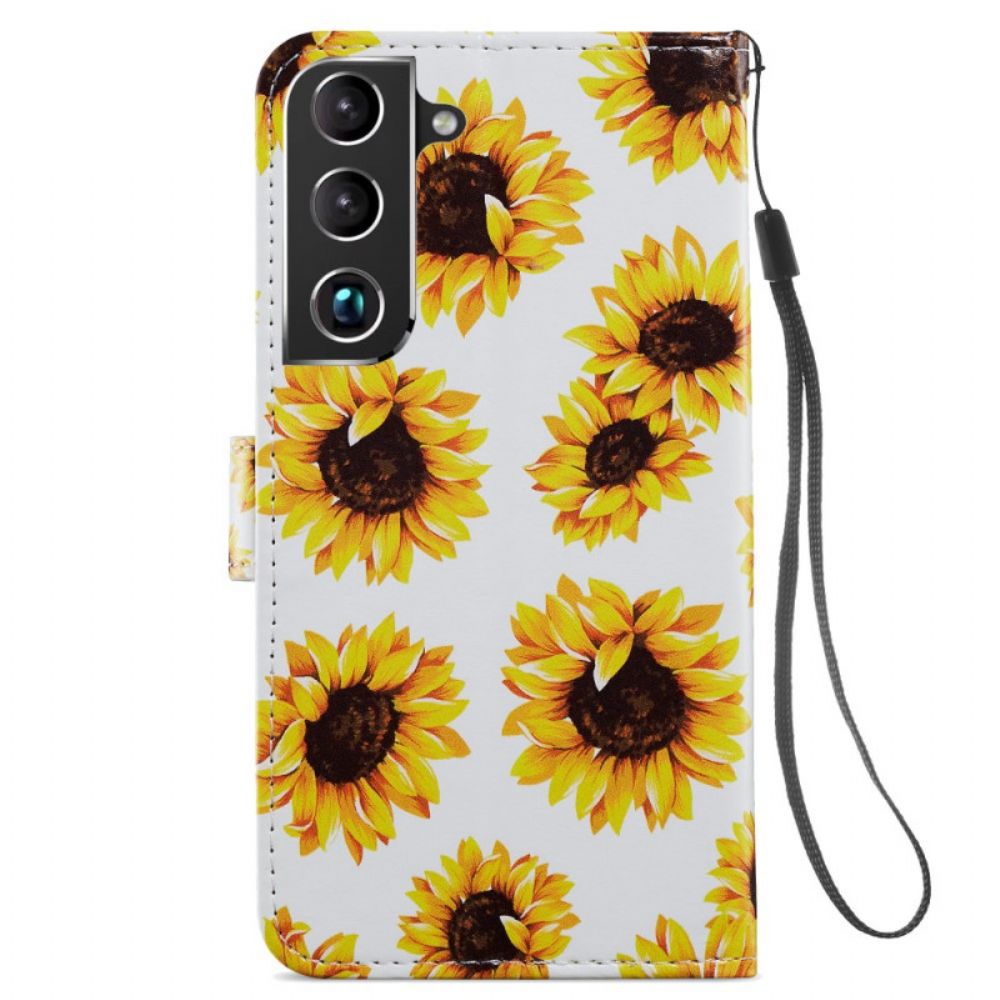 Folio-hoesje voor Samsung Galaxy S22 Plus 5G Zonnebloemen