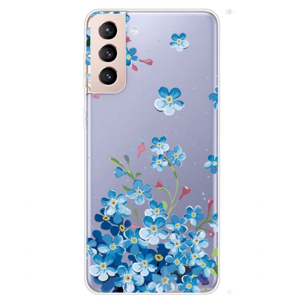 Hoesje voor Samsung Galaxy S22 Plus 5G Blauwe Bloemen