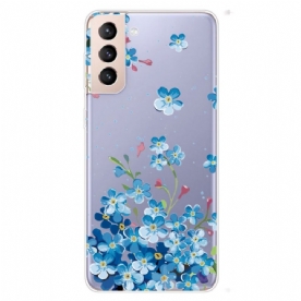 Hoesje voor Samsung Galaxy S22 Plus 5G Blauwe Bloemen